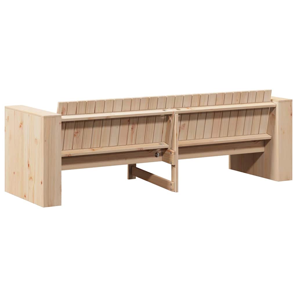 Garden Sofa Natural 185.5 x 60 x 62 cm Solid Pine Wood