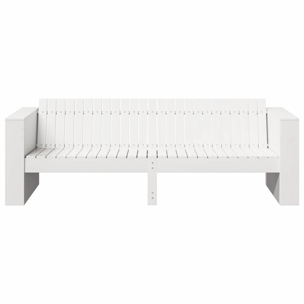 Garden Sofa White 185.5 x 60 x 62 cm Solid Pine Wood