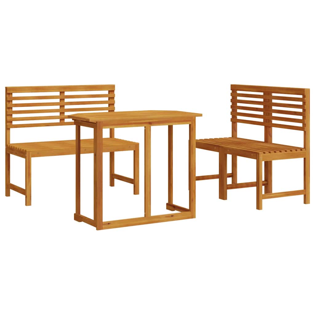 Garden Bistro Set 3 pcs Brown Solid acacia wood
