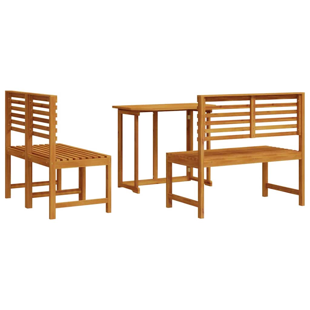 Garden Bistro Set 3 pcs Brown Solid acacia wood