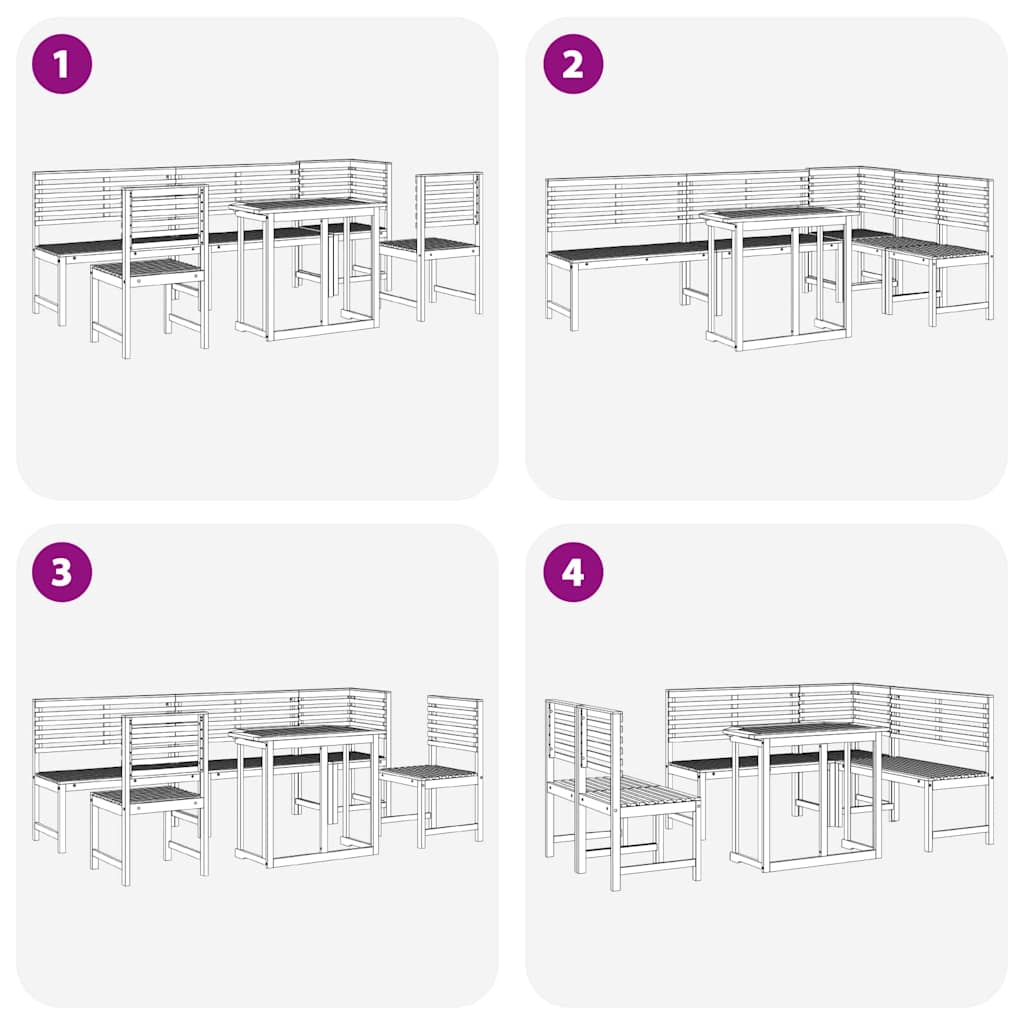 Garden Bistro Set 6 pcs Brown Solid acacia wood