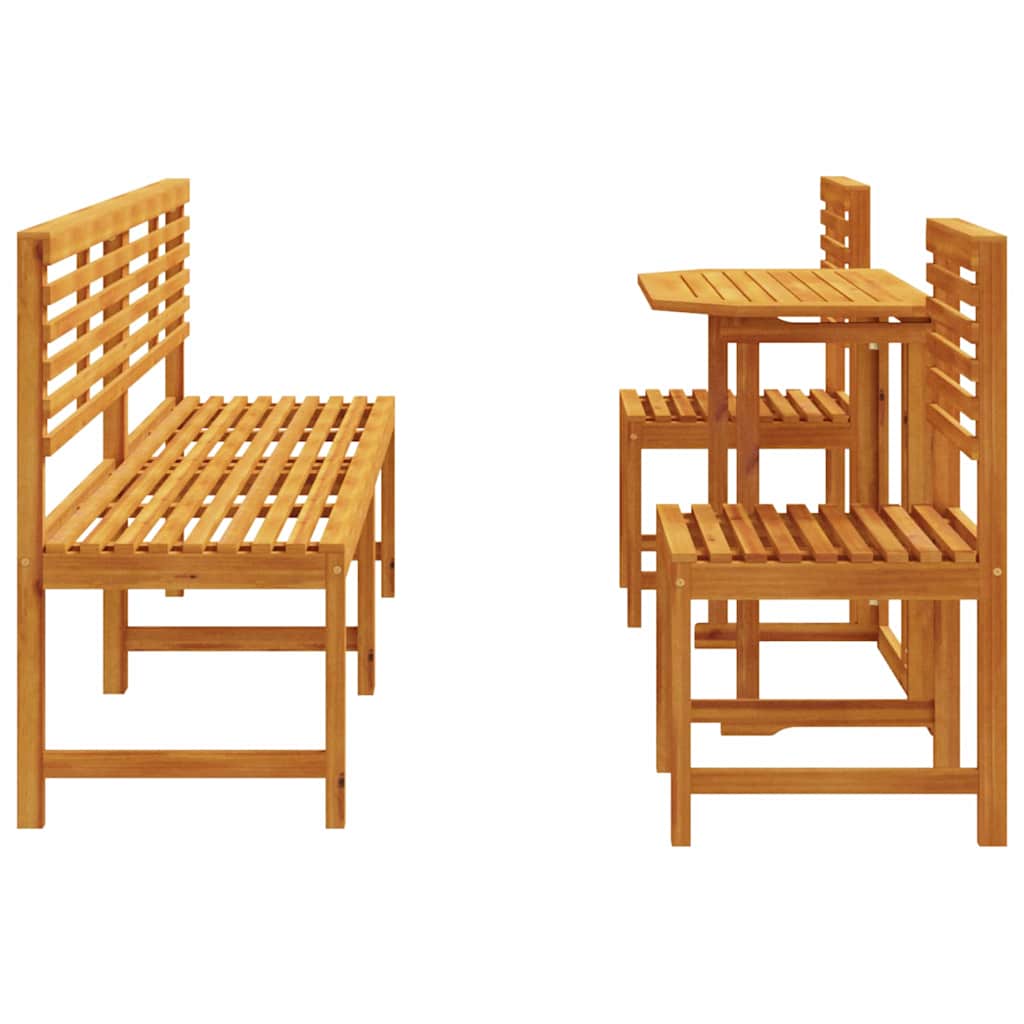 Garden Bistro Set 5 pcs Brown Solid acacia wood