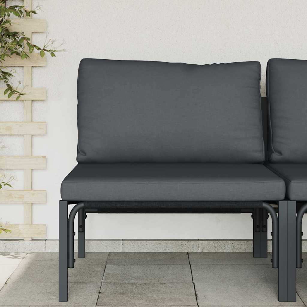 Outdoor Furniture with Cushion with Pillow Anthracite Steel