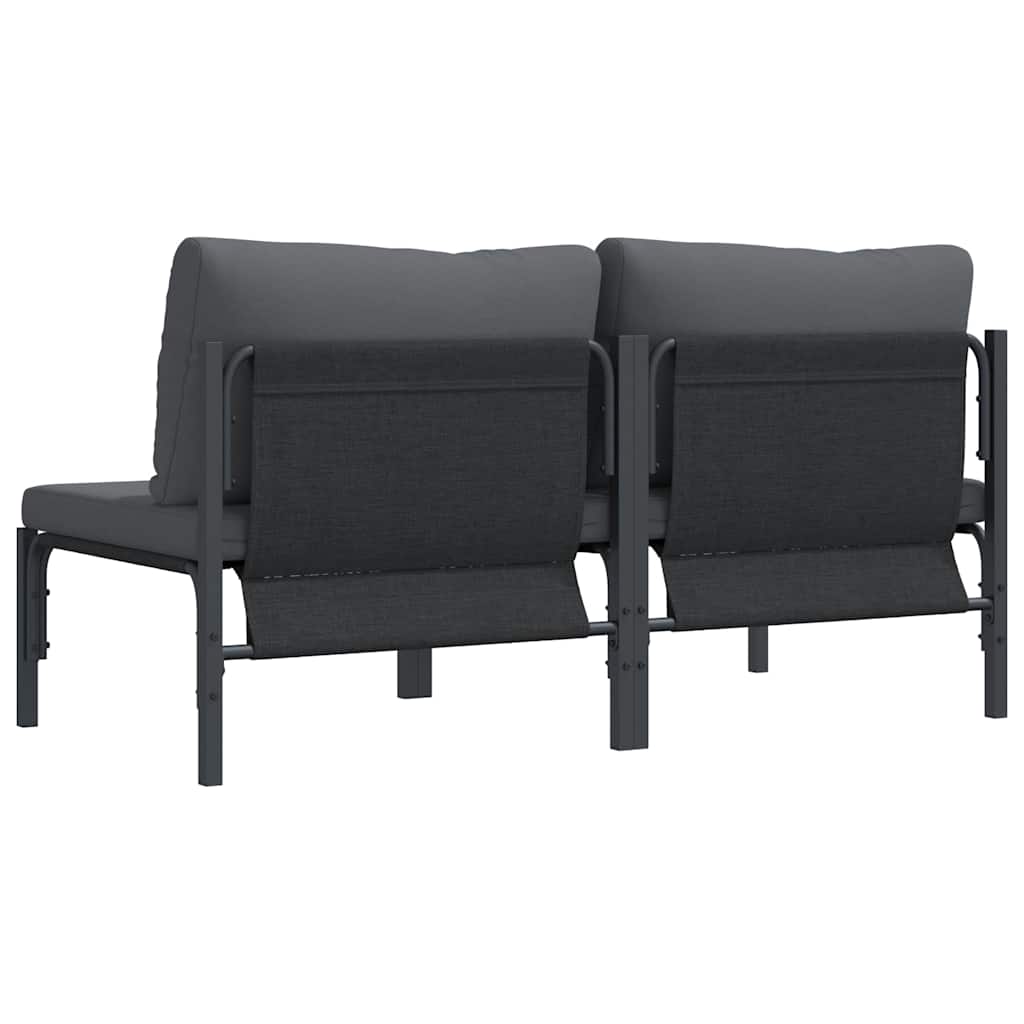 Outdoor Furniture with Cushion with Pillow Anthracite Steel