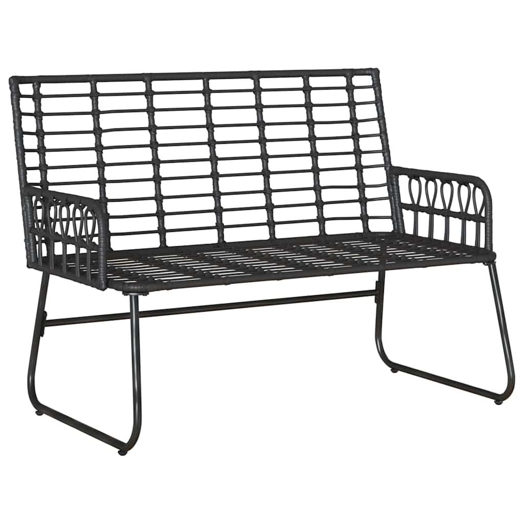 Garden Bench Black and Anthracite Poly rattan, steel