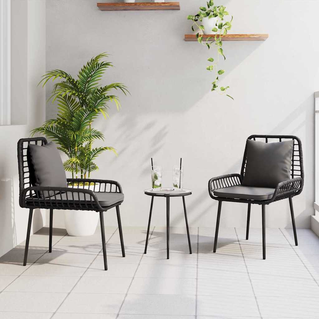 Garden Dining Set 3 pcs Black and Anthracite