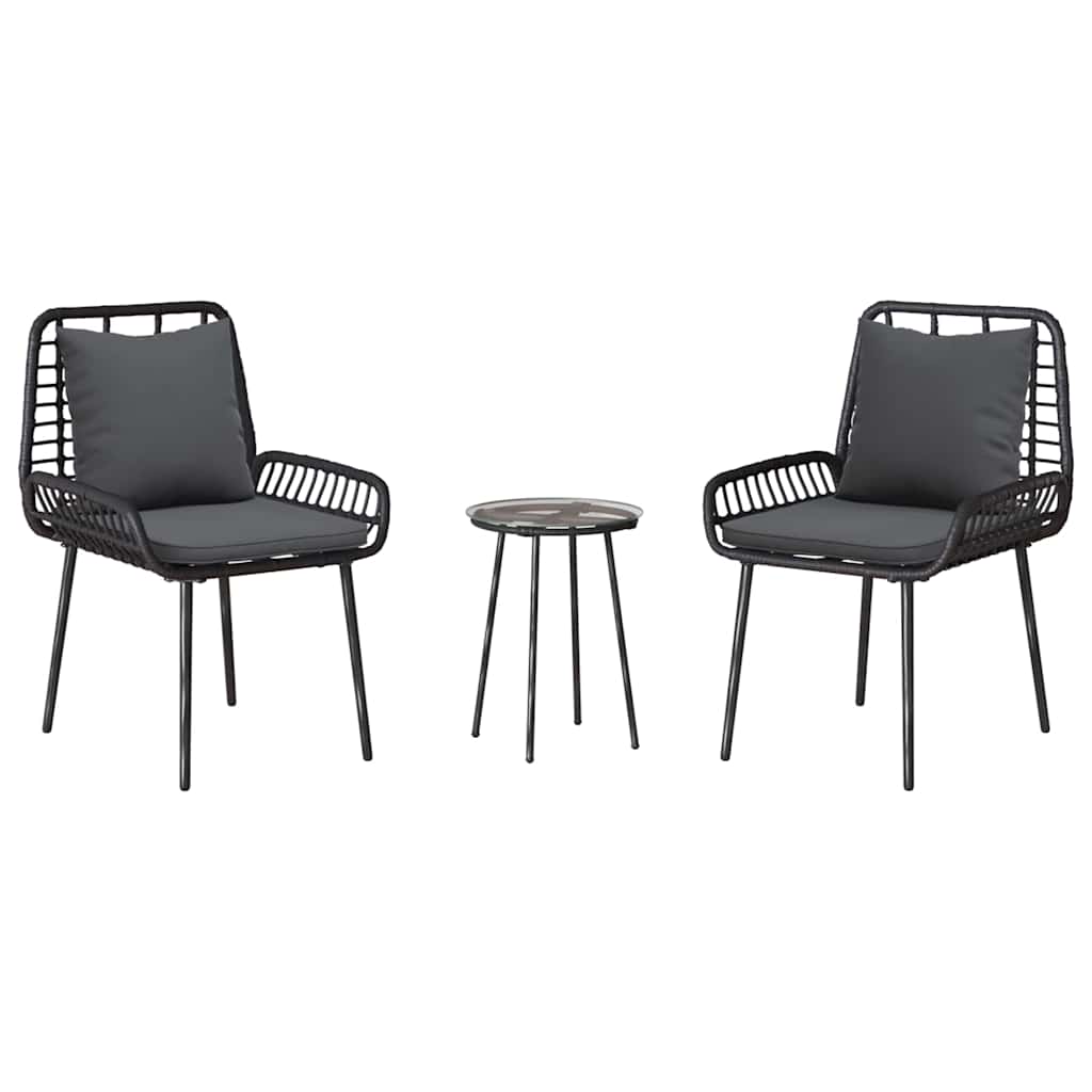 Garden Dining Set 3 pcs Black and Anthracite