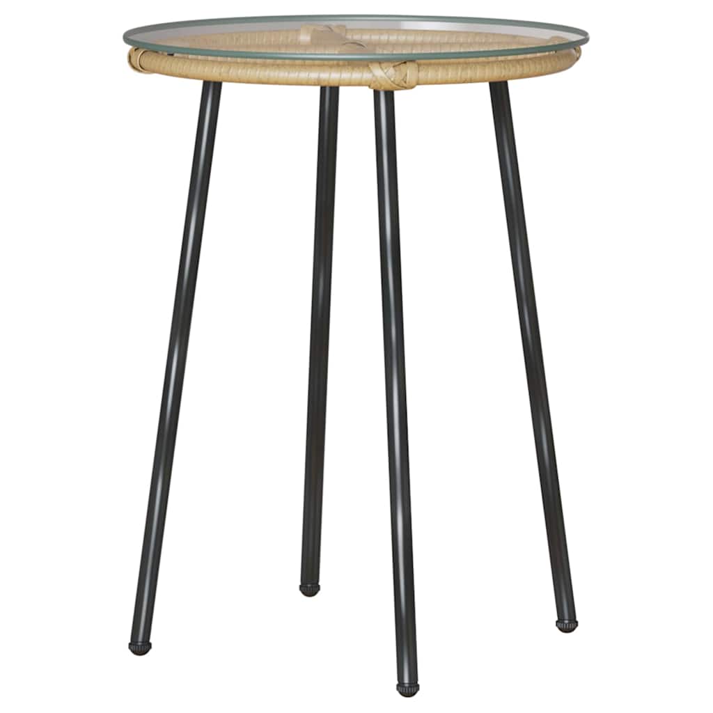 Garden Dining Set 3 pcs Brown and Black and Cream