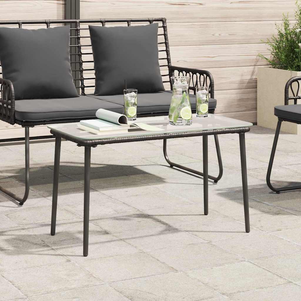 Garden Table Black 80 x 40 x 45.5 cm Poly rattan