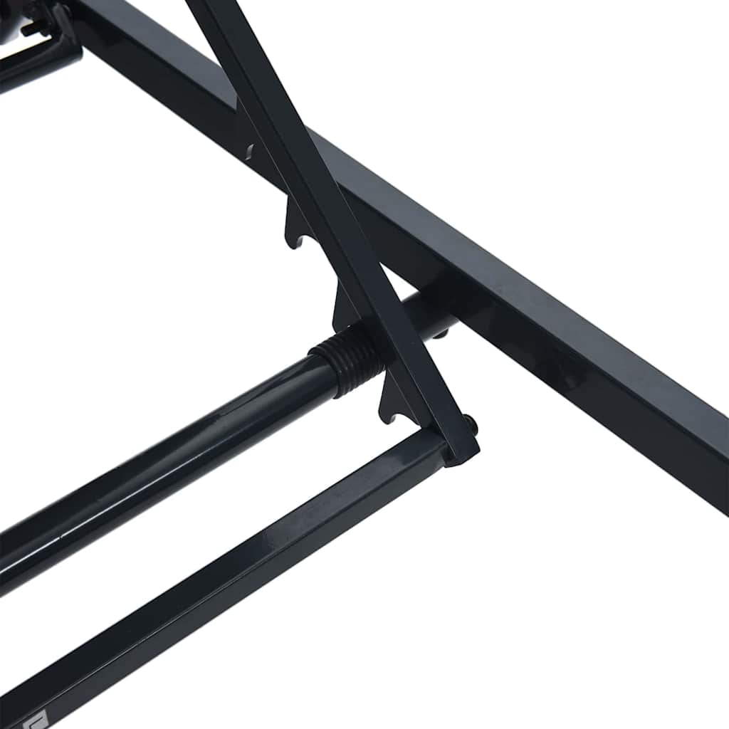 Sunlounger 1-person Black 197 x 54 x 86 cm Steel and textilene