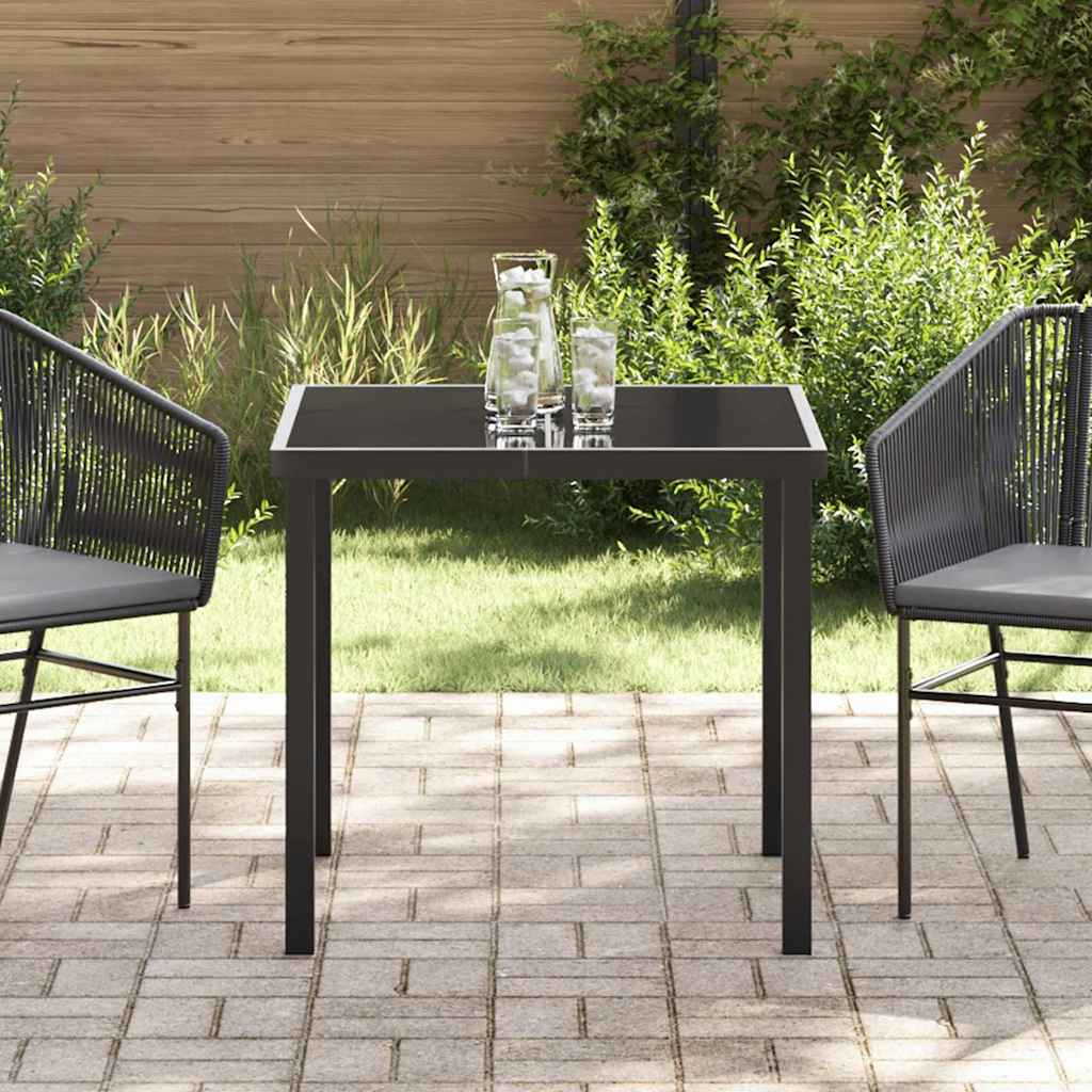 Garden Table Black 80 x 80 x 73 cm Solid Teak wood