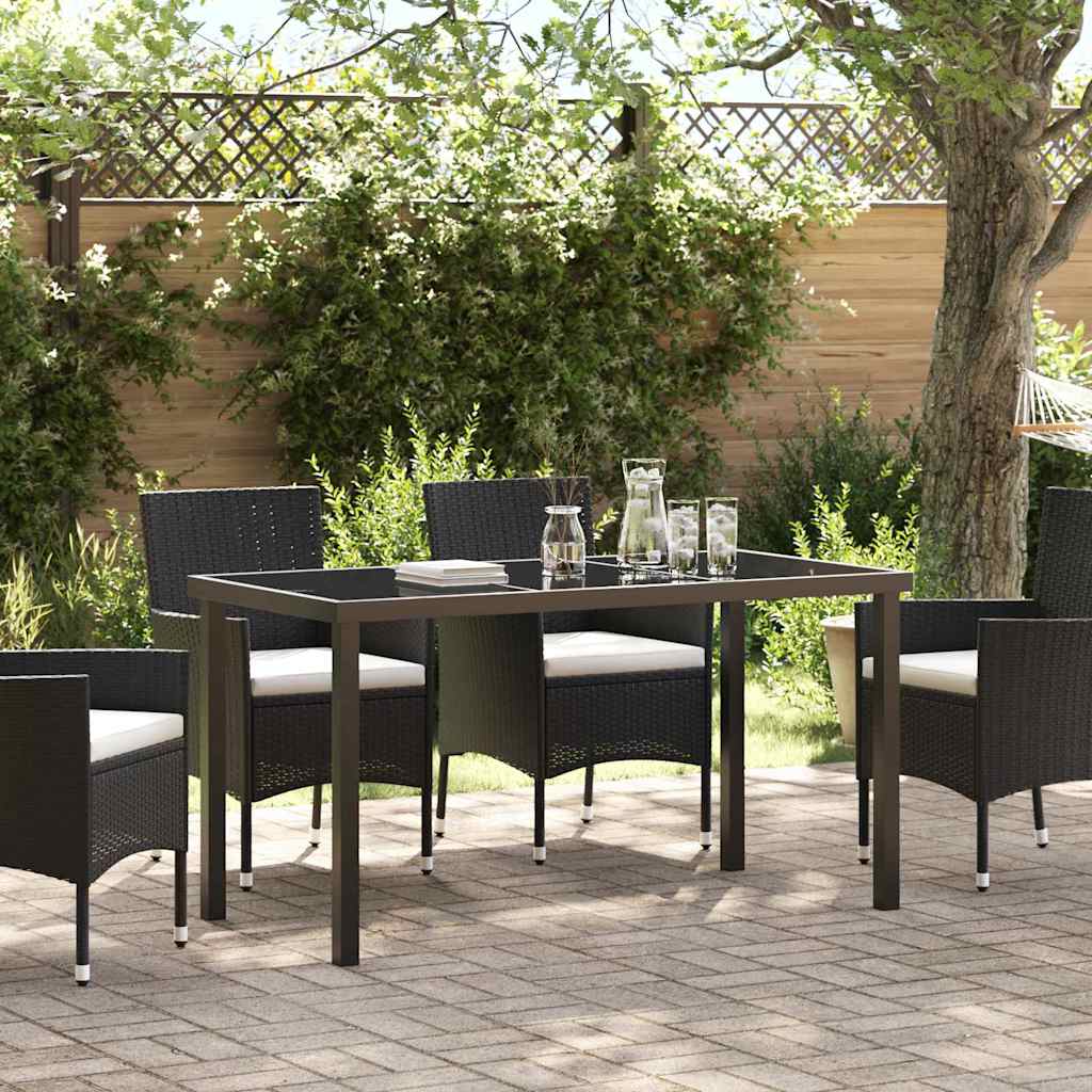 Garden Table Black 140 x 80 x 73 cm Solid Teak wood