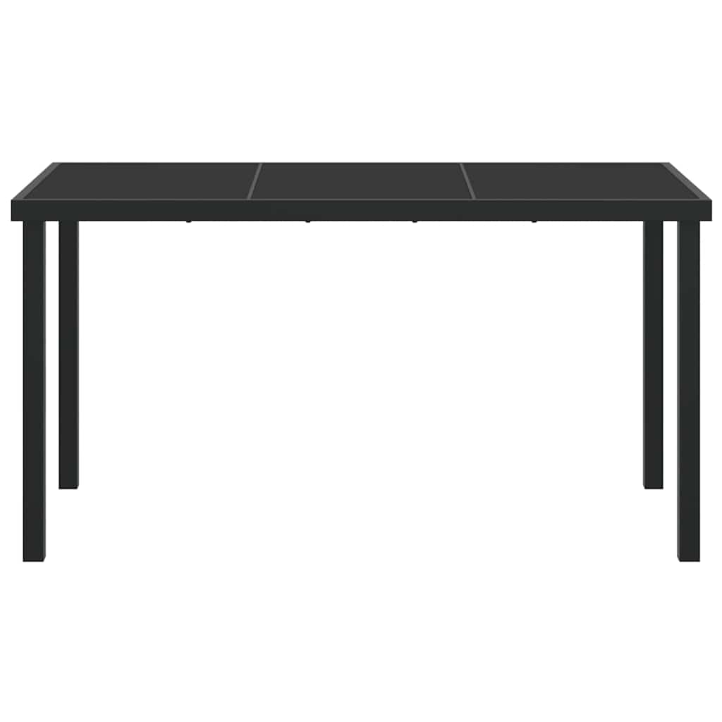 Garden Table Black 140 x 80 x 73 cm Solid Teak wood
