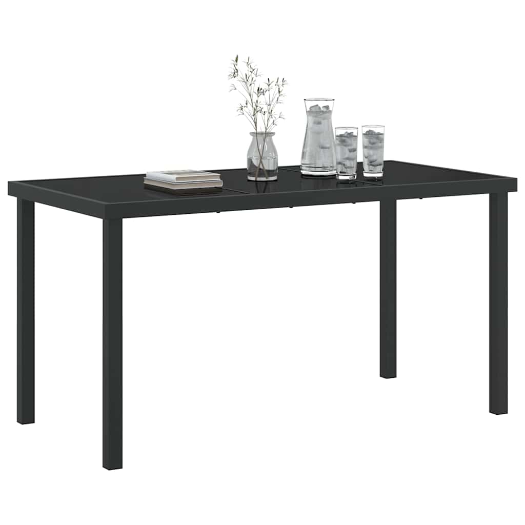 Garden Table Black 140 x 80 x 73 cm Solid Teak wood