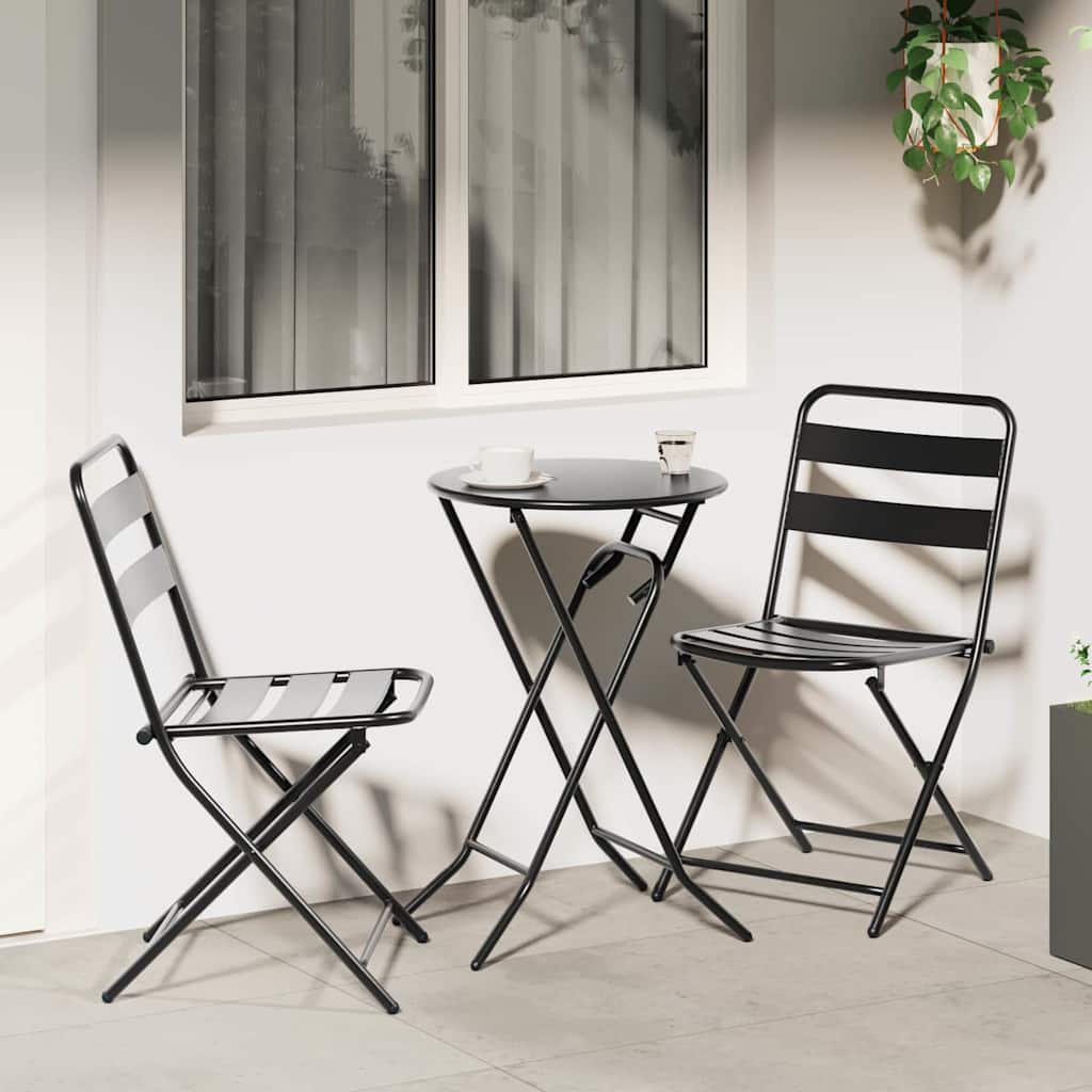 Bistro Set Folding 3 pcs Anthracite Steel