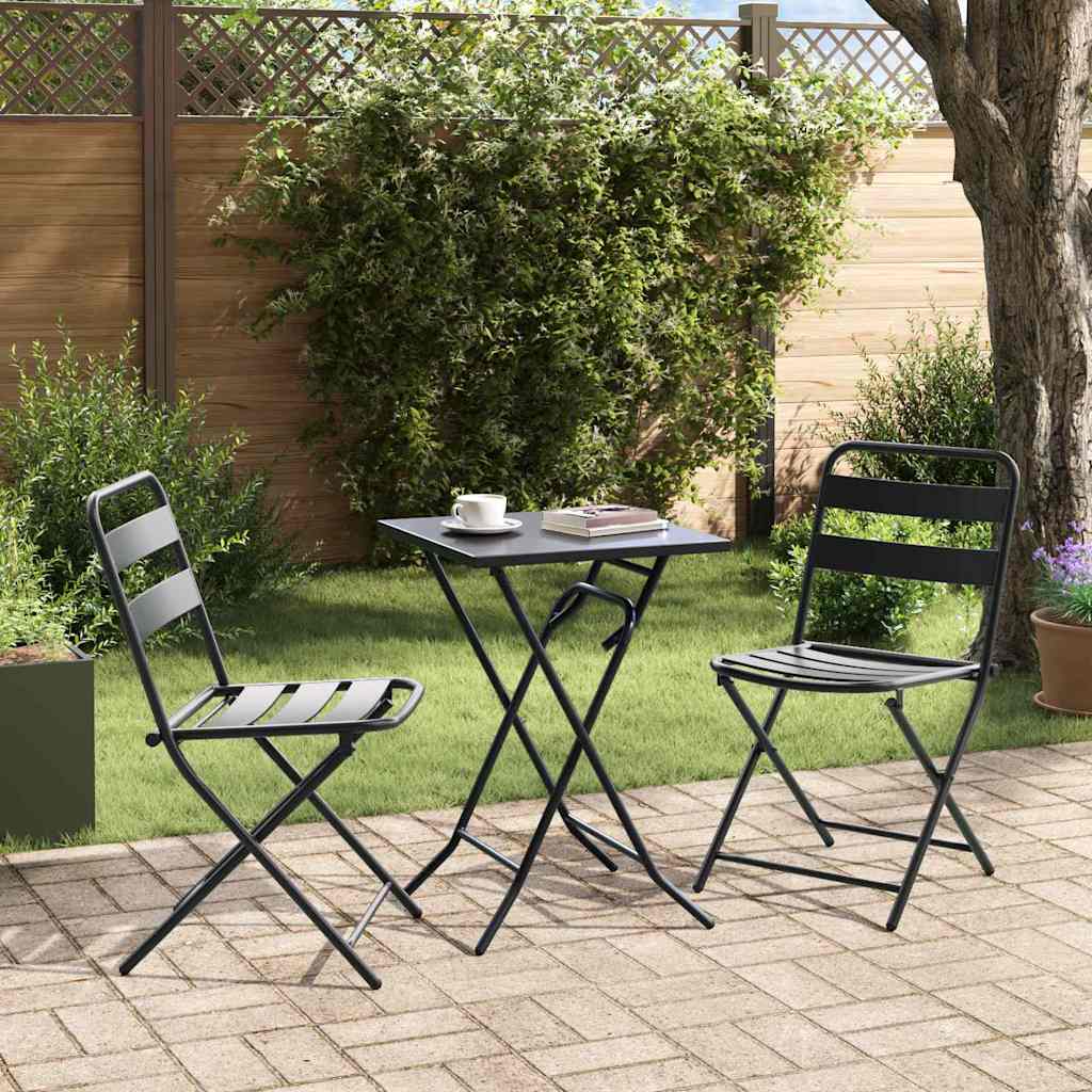 Bistro Set Folding 3 pcs Anthracite Steel