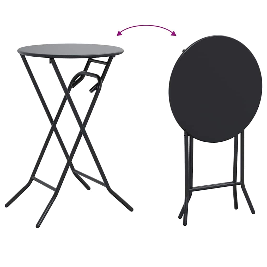 Garden Table Folding Anthracite 50 x 50 x 72 cm Steel