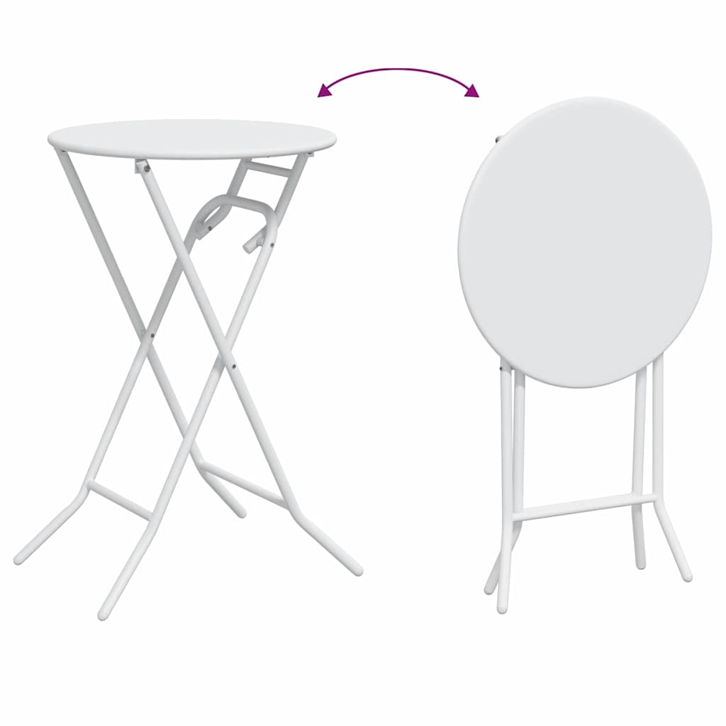 Garden Table Folding White 50 x 50 x 72 cm Steel