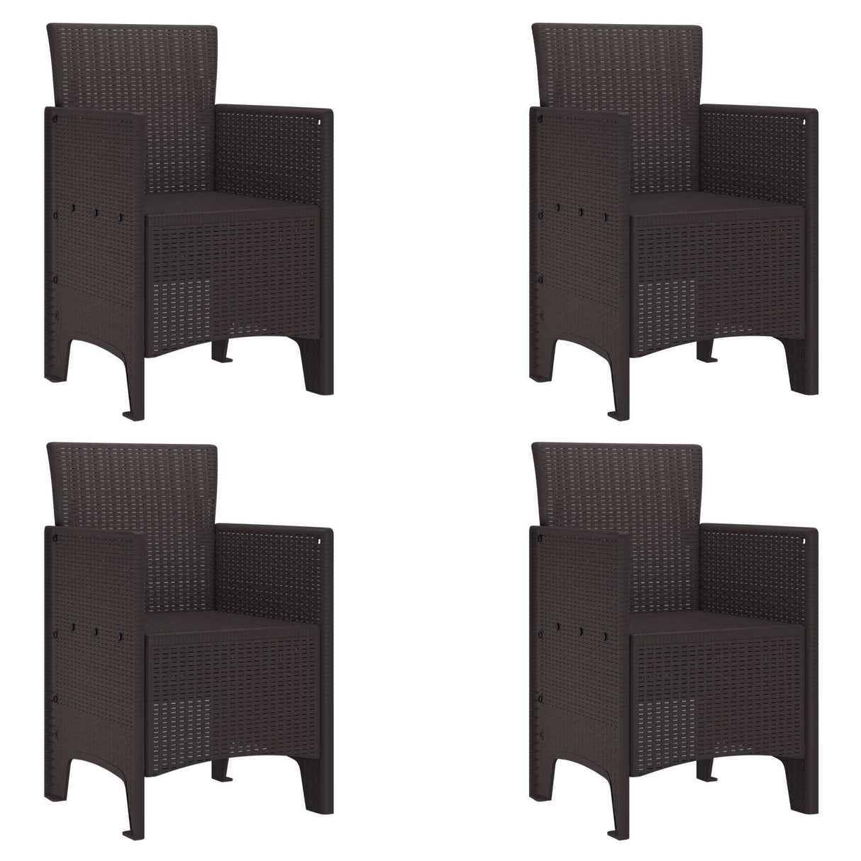 Garden Chair 4 pcs Brown 53 x 49 x 85 cm Polypropylene