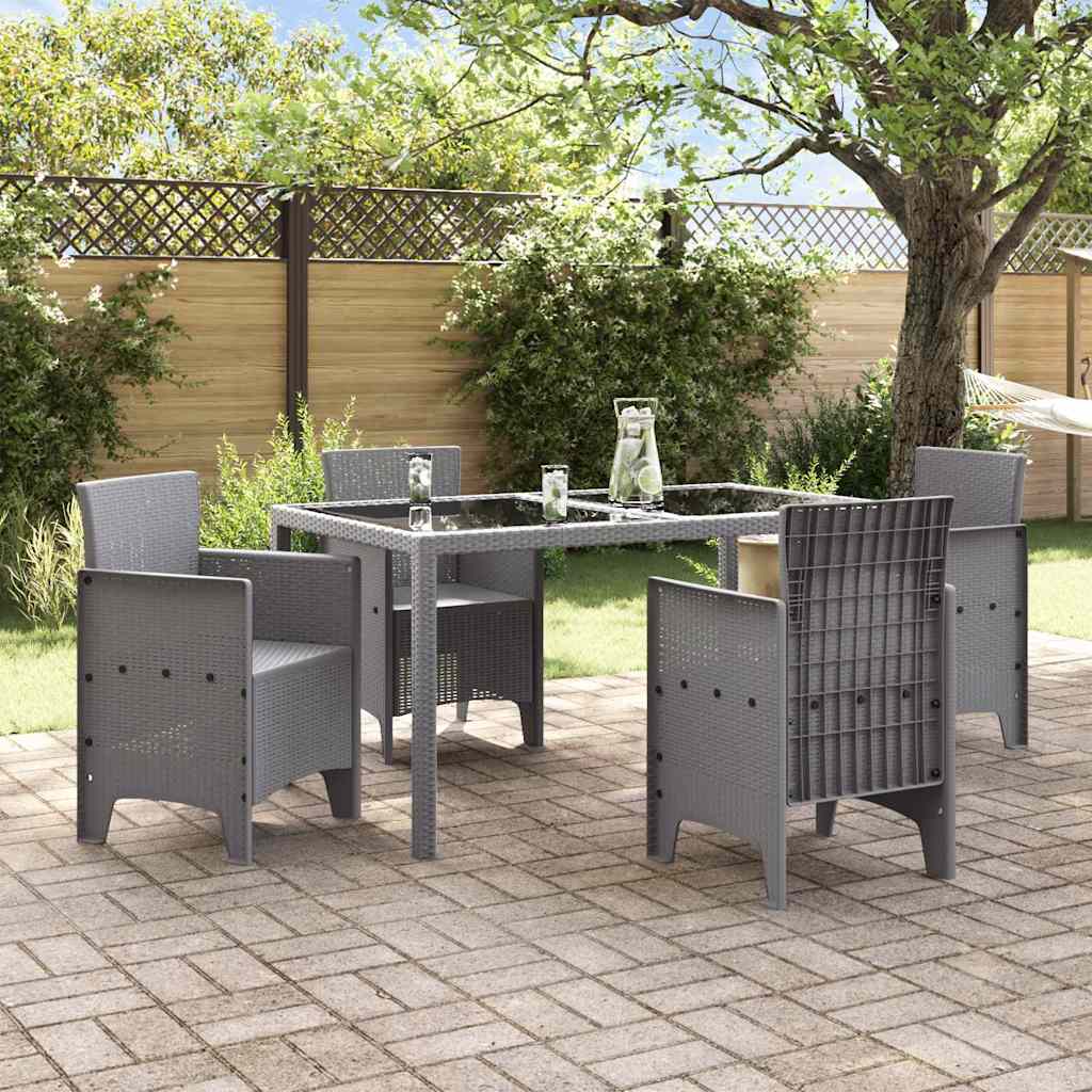 Garden Chair 4 pcs Light grey 53 x 49 x 85 cm PP