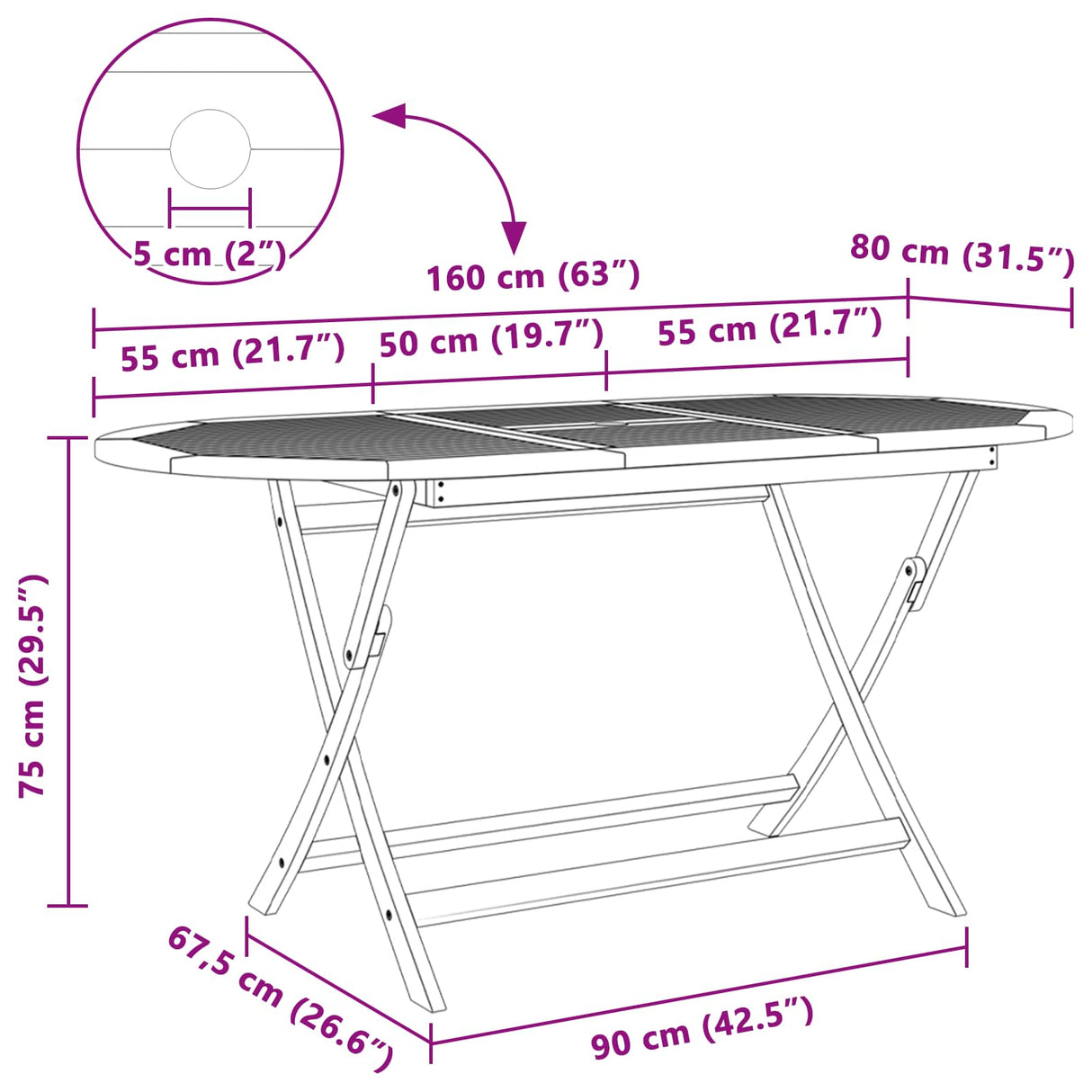 Garden Dining Set 7 pcs Brown Solid Teak Wood