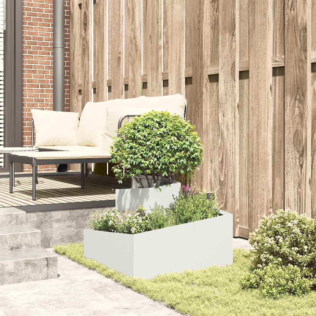 Garden Planter White 60 x 60 x 50 cm Steel