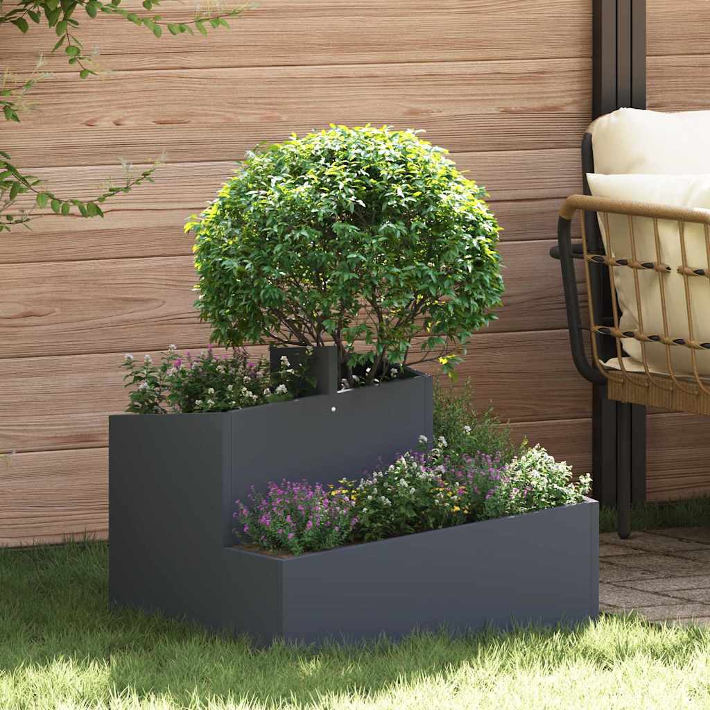 Garden Planter Anthracite 60 x 60 x 50 cm Cold-rolled Steel