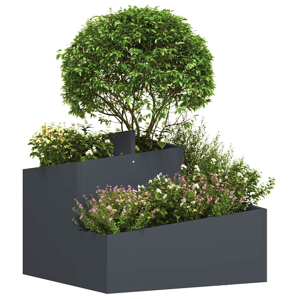 Garden Planter Anthracite 60 x 60 x 50 cm Steel