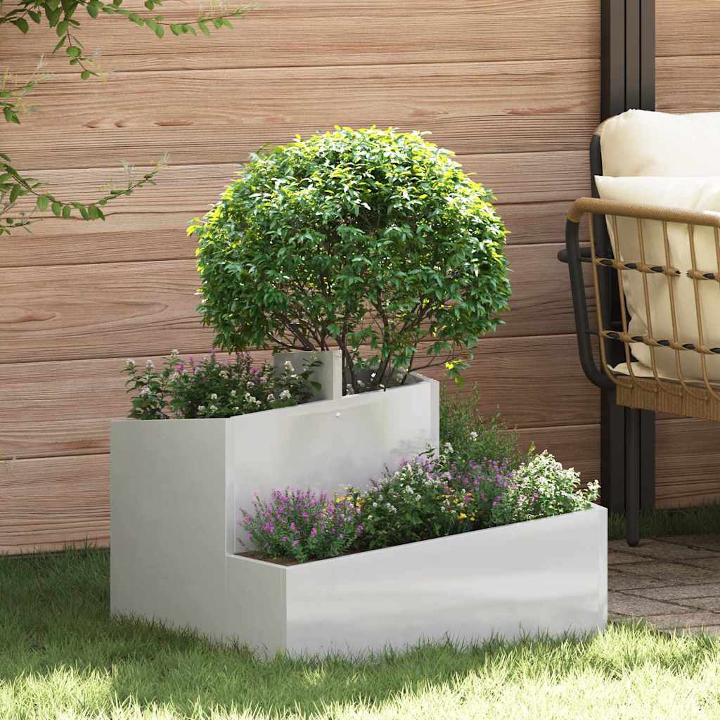 Garden Planter Silver 60 x 60 x 50 cm Stainless steel