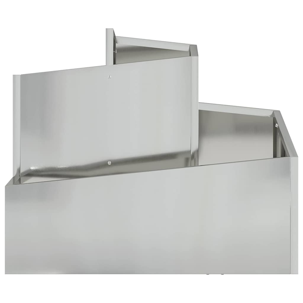Garden Planter Silver 60 x 60 x 50 cm Galvanised Steel