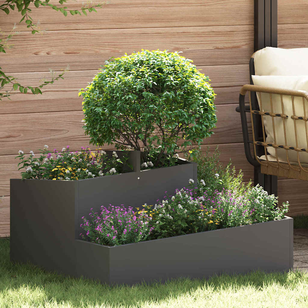 Garden Planter Black 80 x 80 x 50 cm Cold-rolled Steel