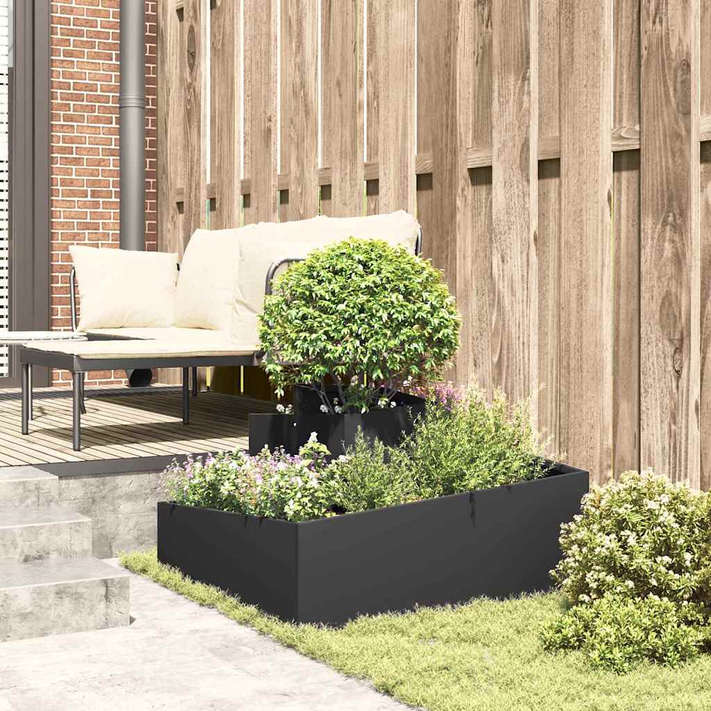 Garden Planter Black 80 x 80 x 50 cm Cold-rolled steel