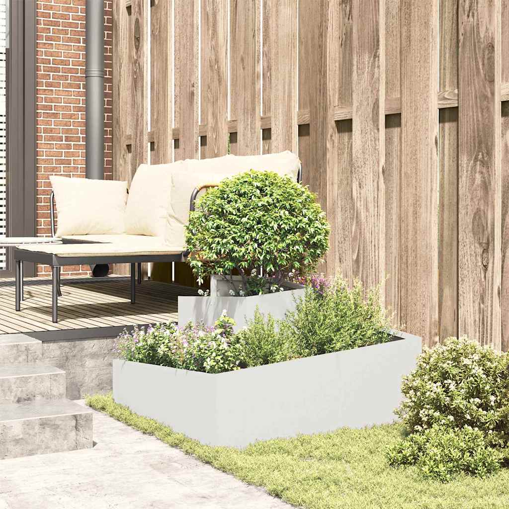 Garden Planter White 80 x 80 x 50 cm Cold-rolled Steel