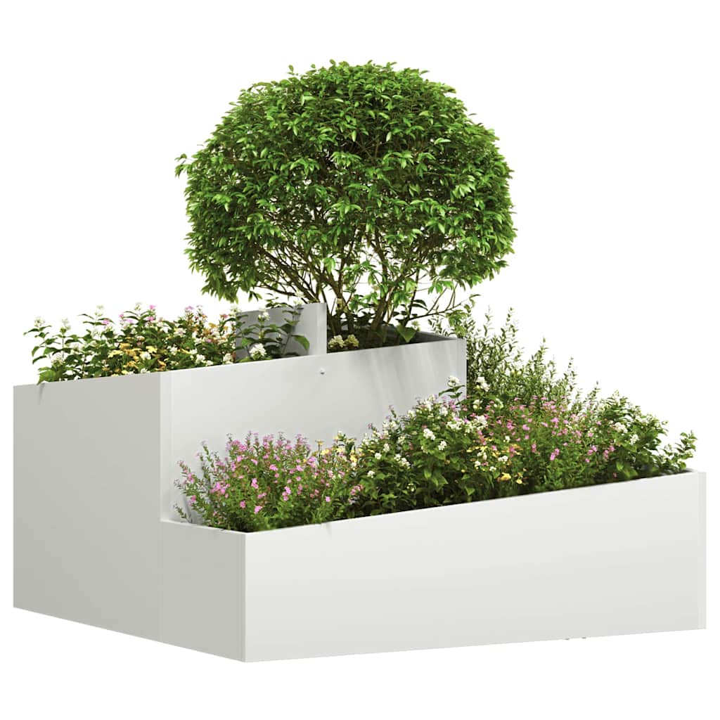 Garden Planter White 80 x 80 x 50 cm Cold-rolled Steel