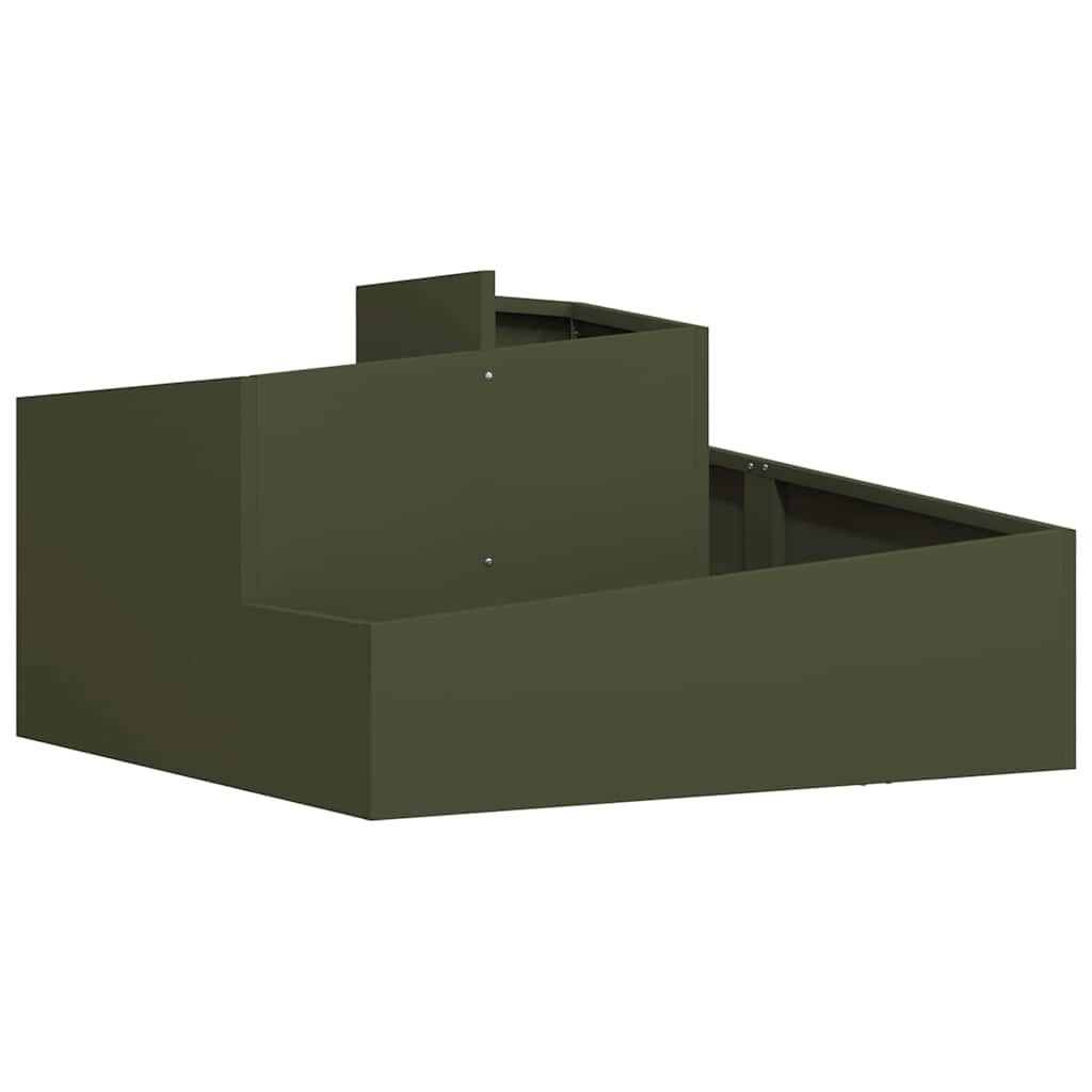 Garden Planter Olive Green 80 x 80 x 50 cm Cold-rolled Steel