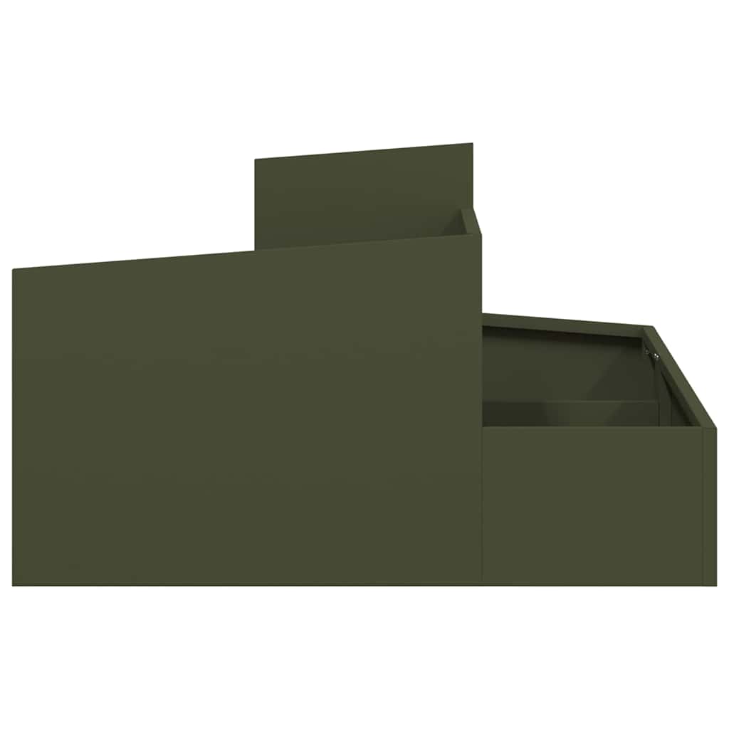 Garden Planter Olive green 80 x 80 x 50 cm Cold-rolled steel