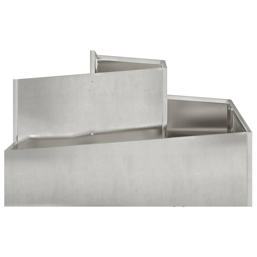 Garden Planter Silver 80 x 80 x 50 cm Stainless Steel