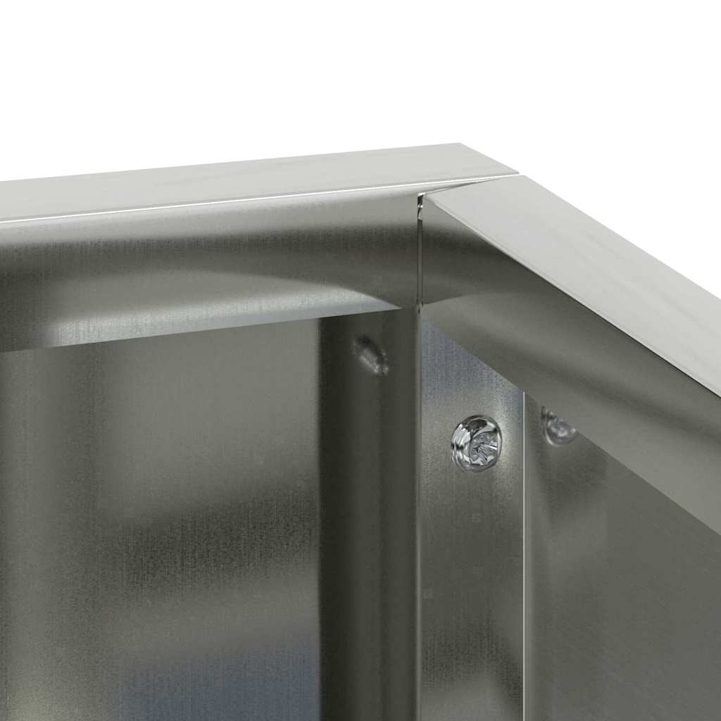 Garden Planter Silver 80 x 80 x 50 cm Galvanised steel