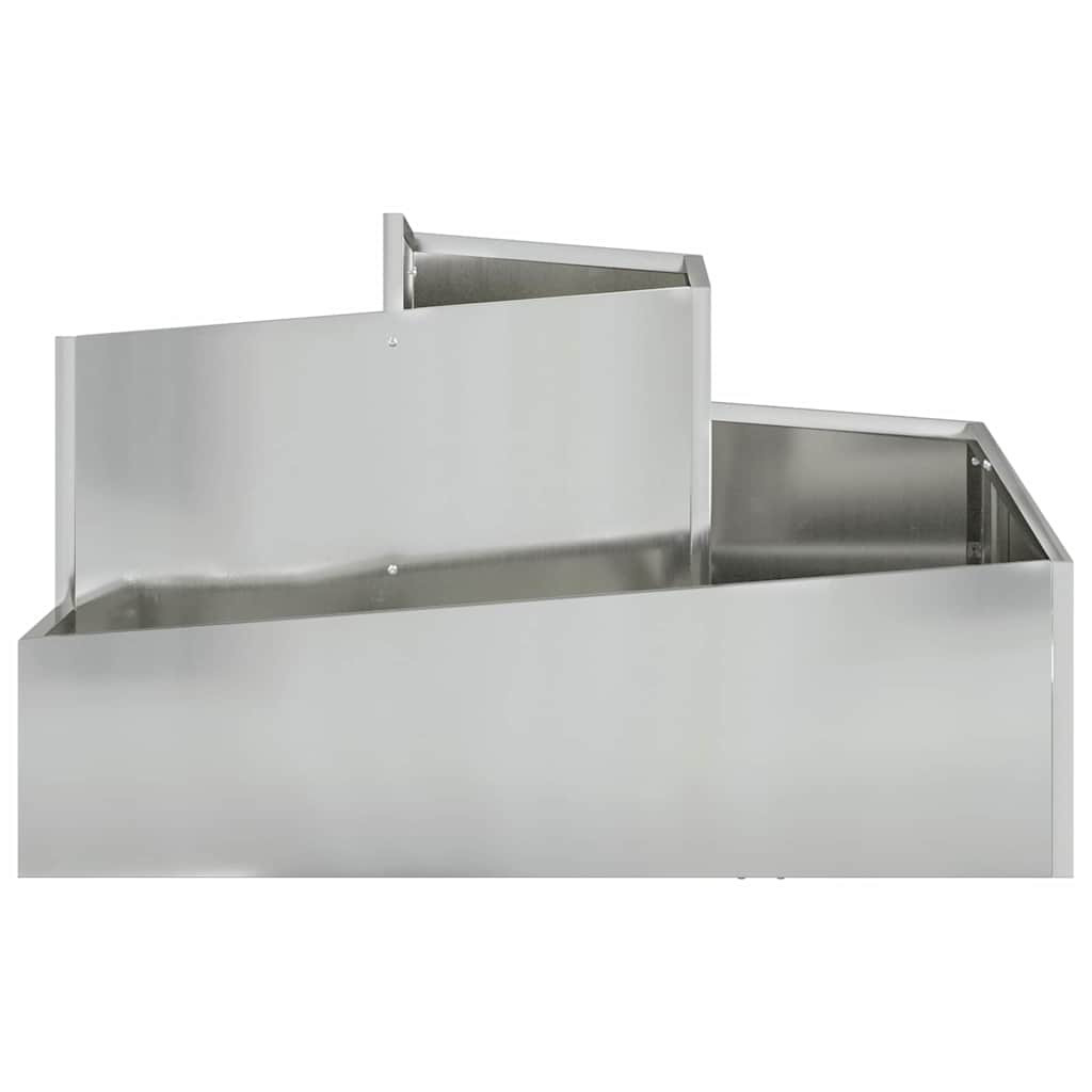 Garden Planter Silver 80 x 80 x 50 cm Galvanised Steel