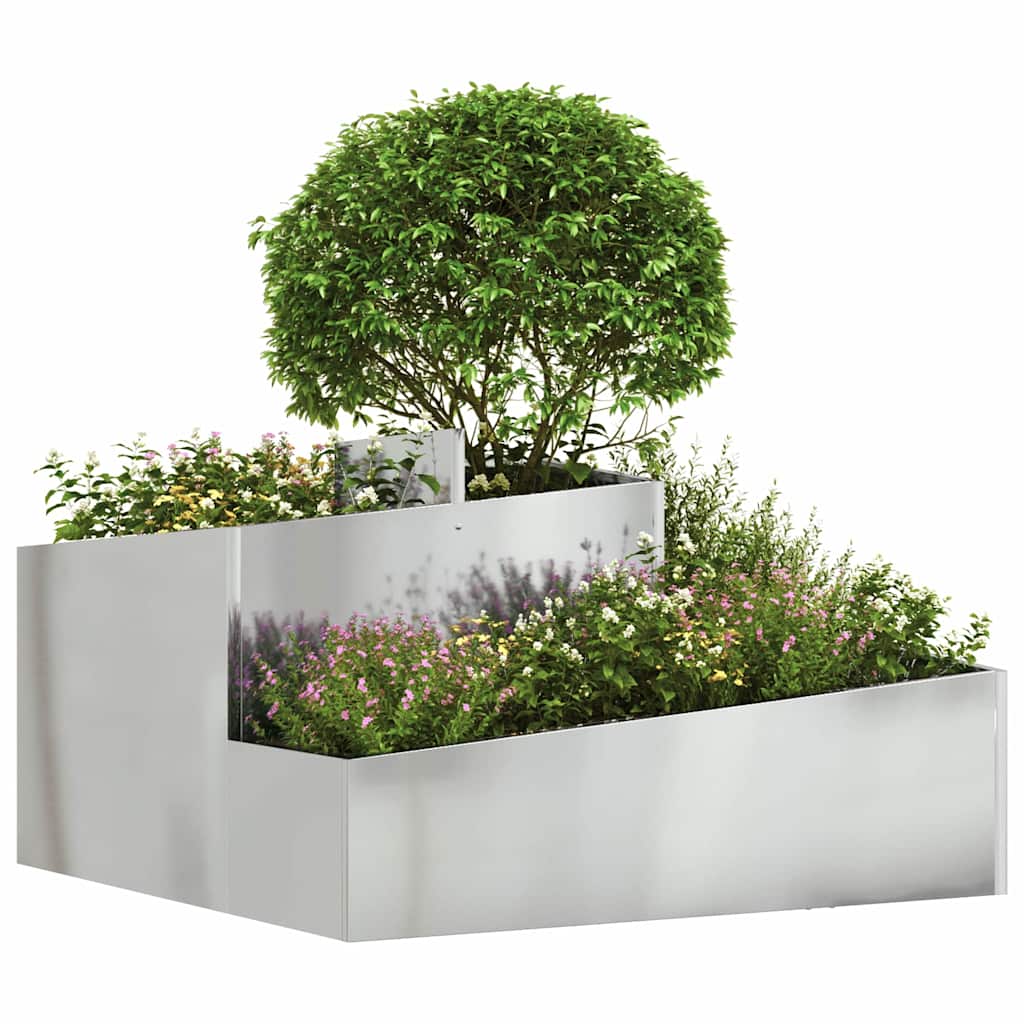 Garden Planter Silver 80 x 80 x 50 cm Galvanised steel