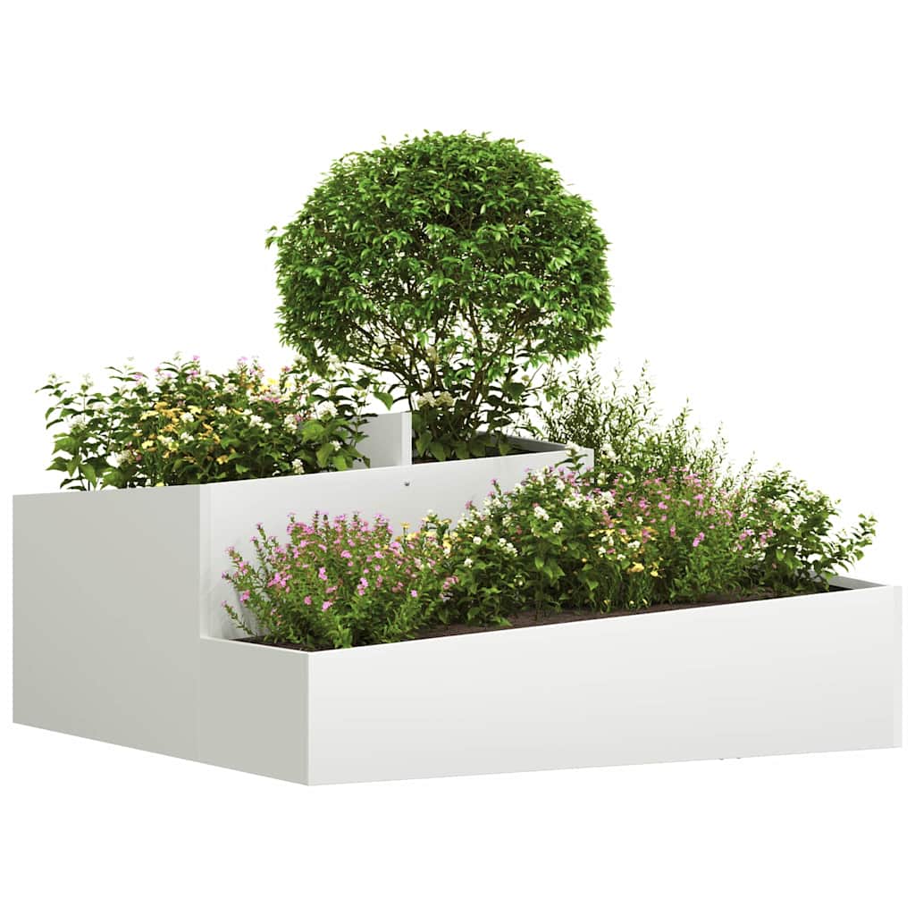 Garden Planter White 100 x 100 x 50 cm Cold-rolled Steel