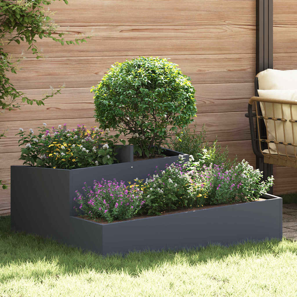 Garden Planter Anthracite 100 x 100 x 50 cm Steel