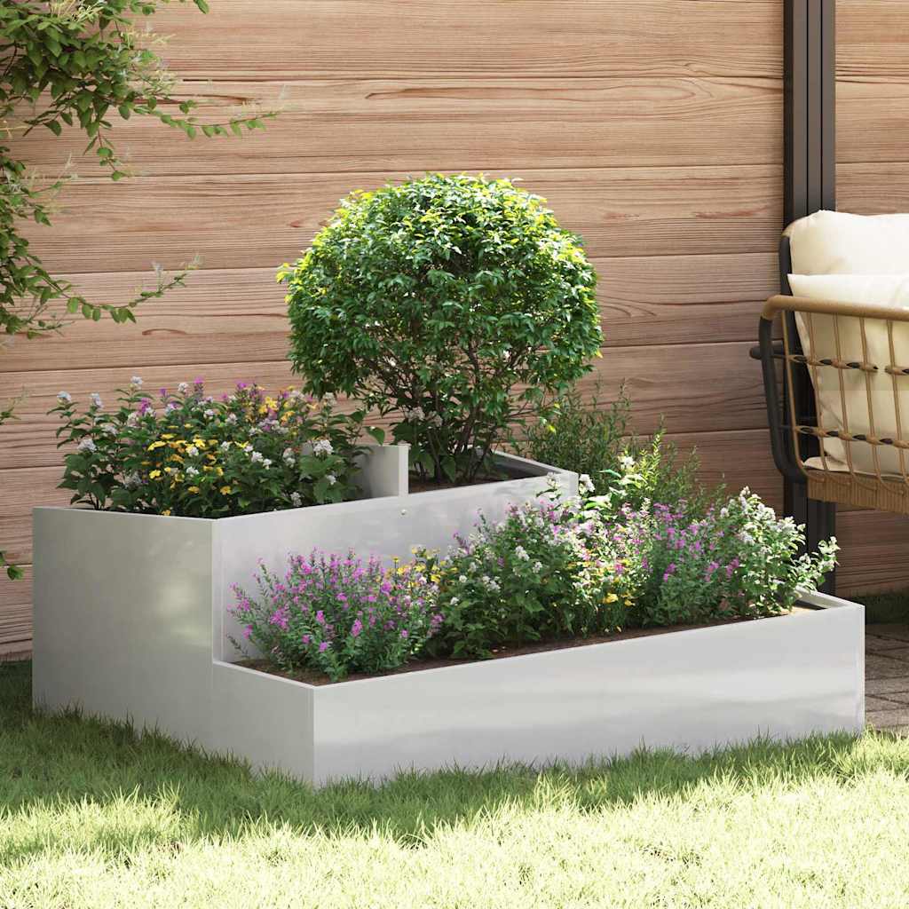 Garden Planter Silver 100 x 100 x 50 cm Stainless Steel