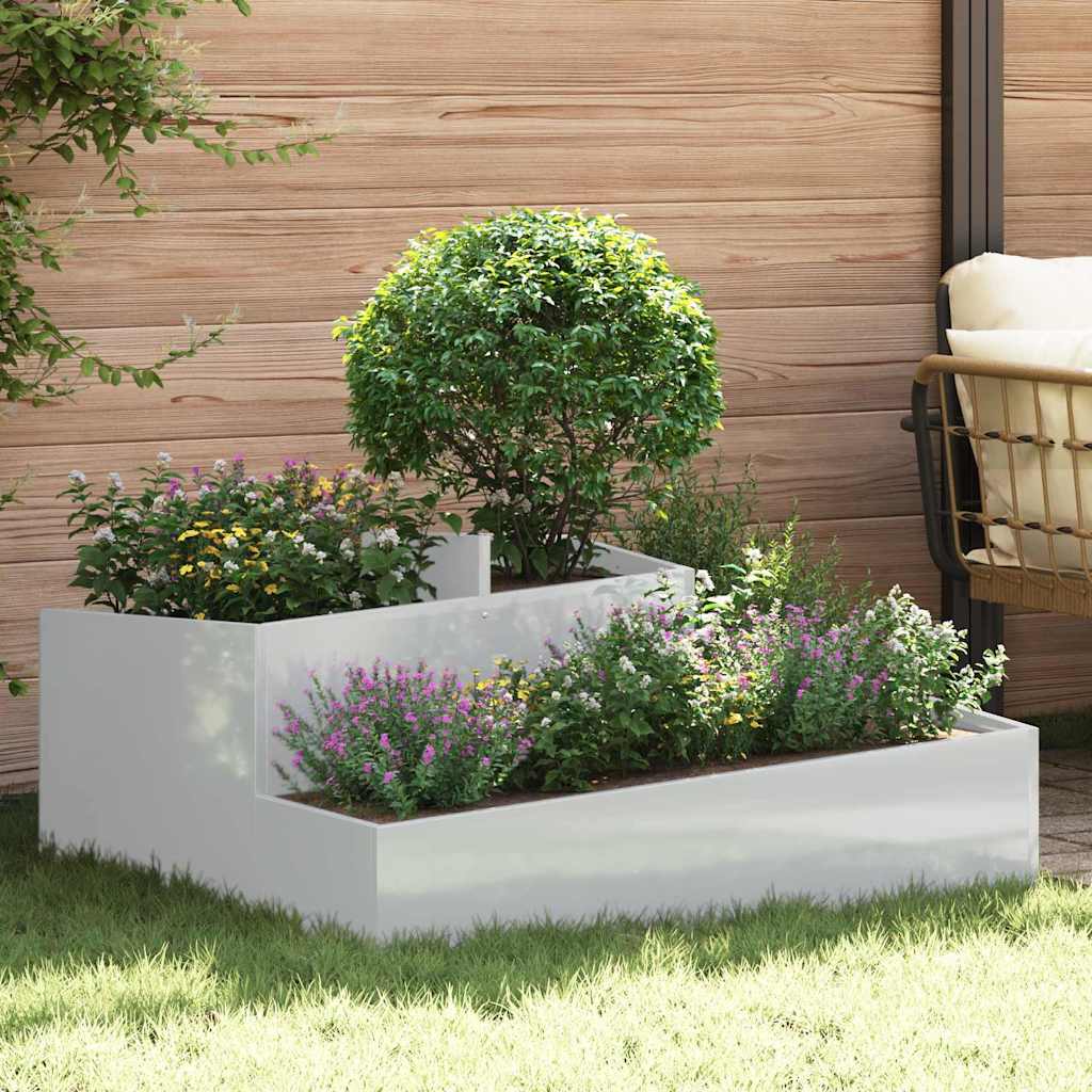 Garden Planter Silver 100 x 100 x 50 cm Galvanised Steel