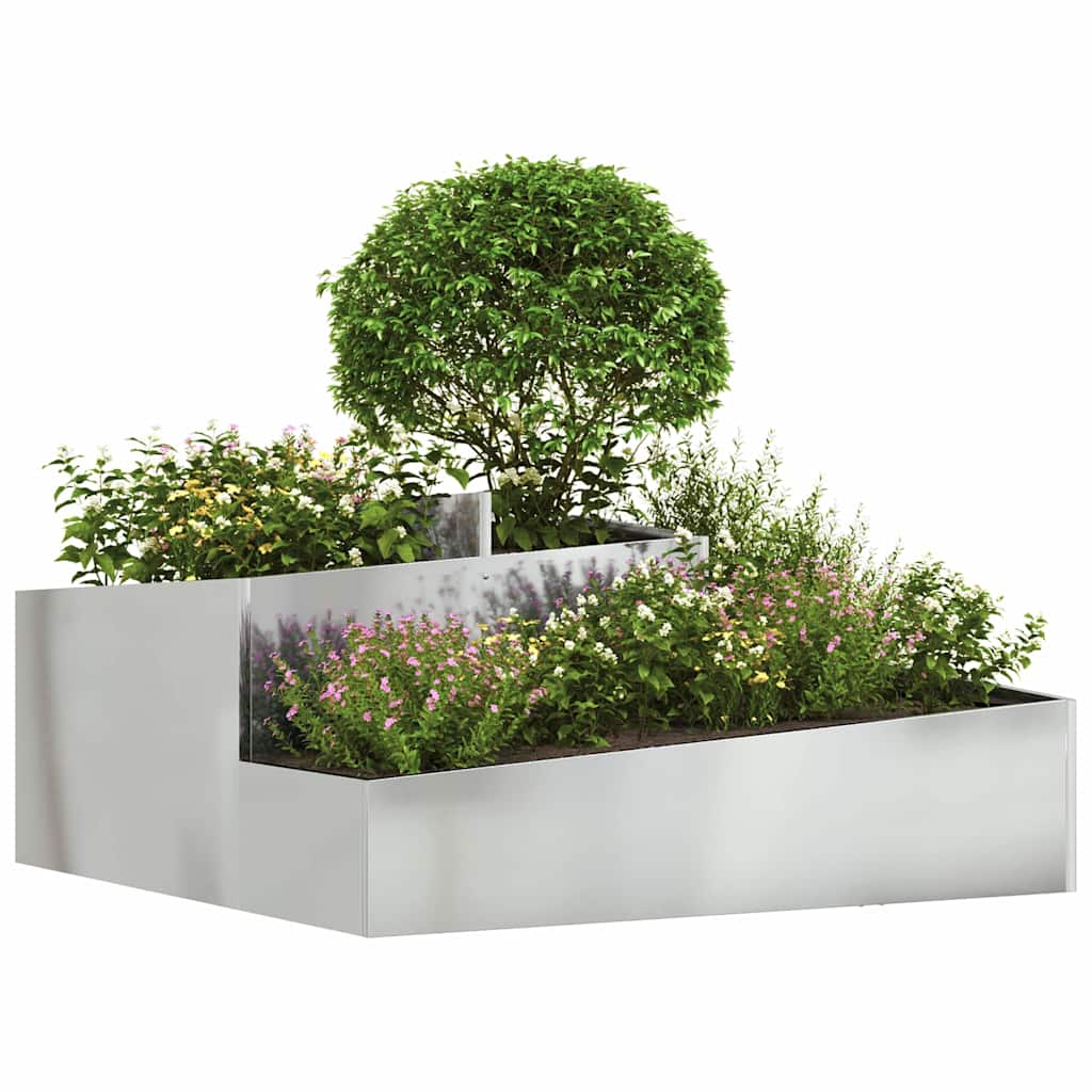 Garden Planter Silver 100 x 100 x 50 cm Galvanised Steel