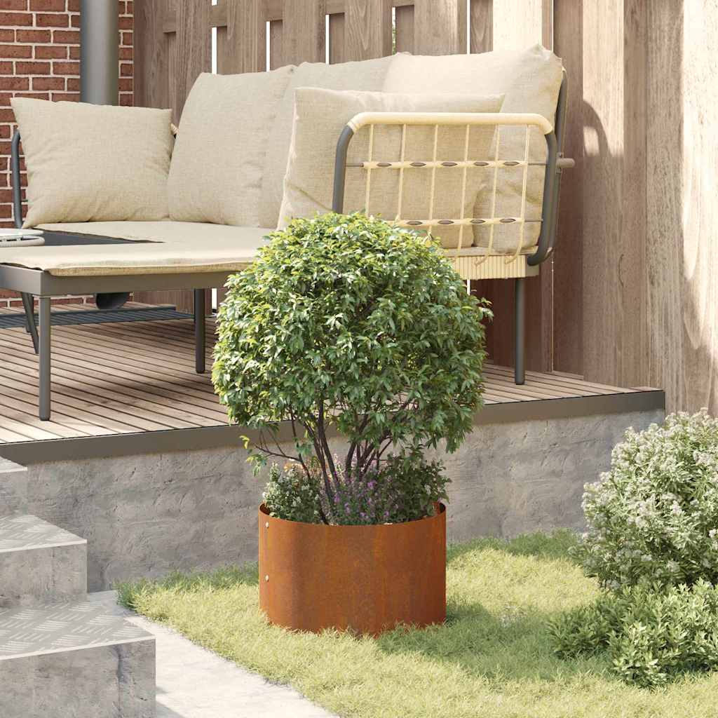 Garden Planter Brown 30 x 30 x 20 cm Weathering Steel