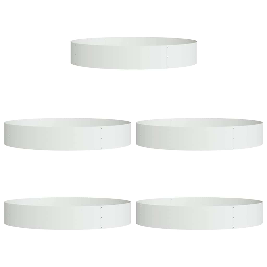 Garden Planter 5 pcs White 120 x 120 x 20 cm Cold-rolled Steel