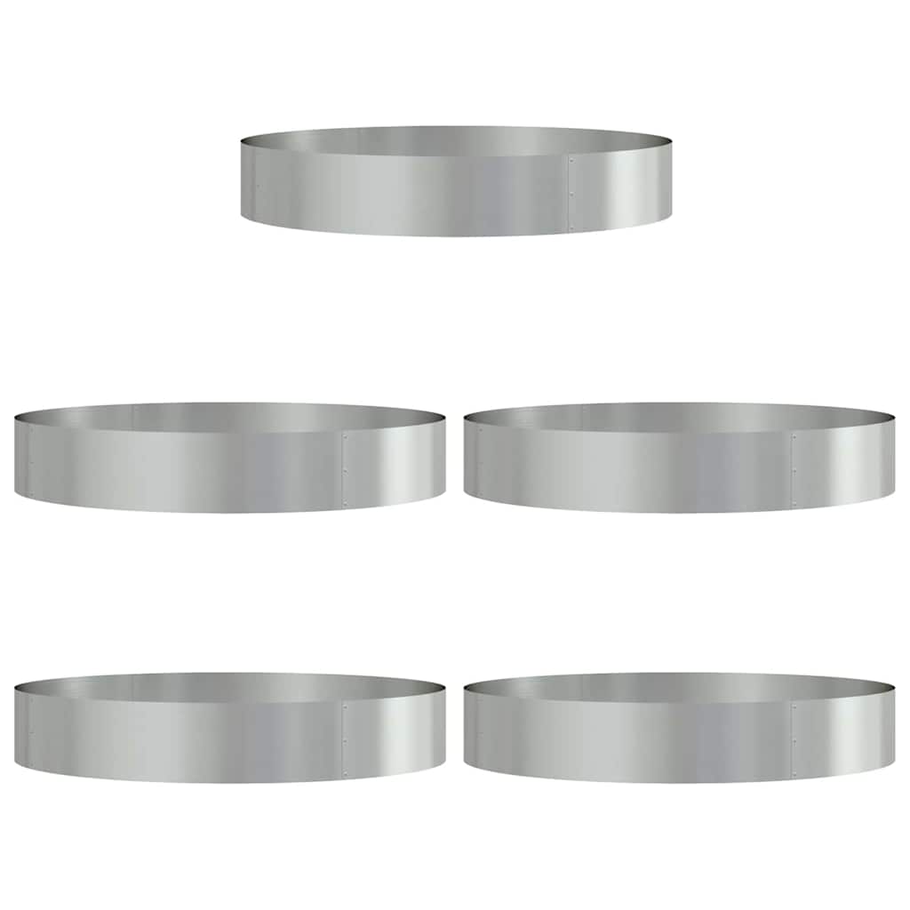 Planter Ring 5 pcs Silver 120 x 120 x 20 cm Galvanised Steel