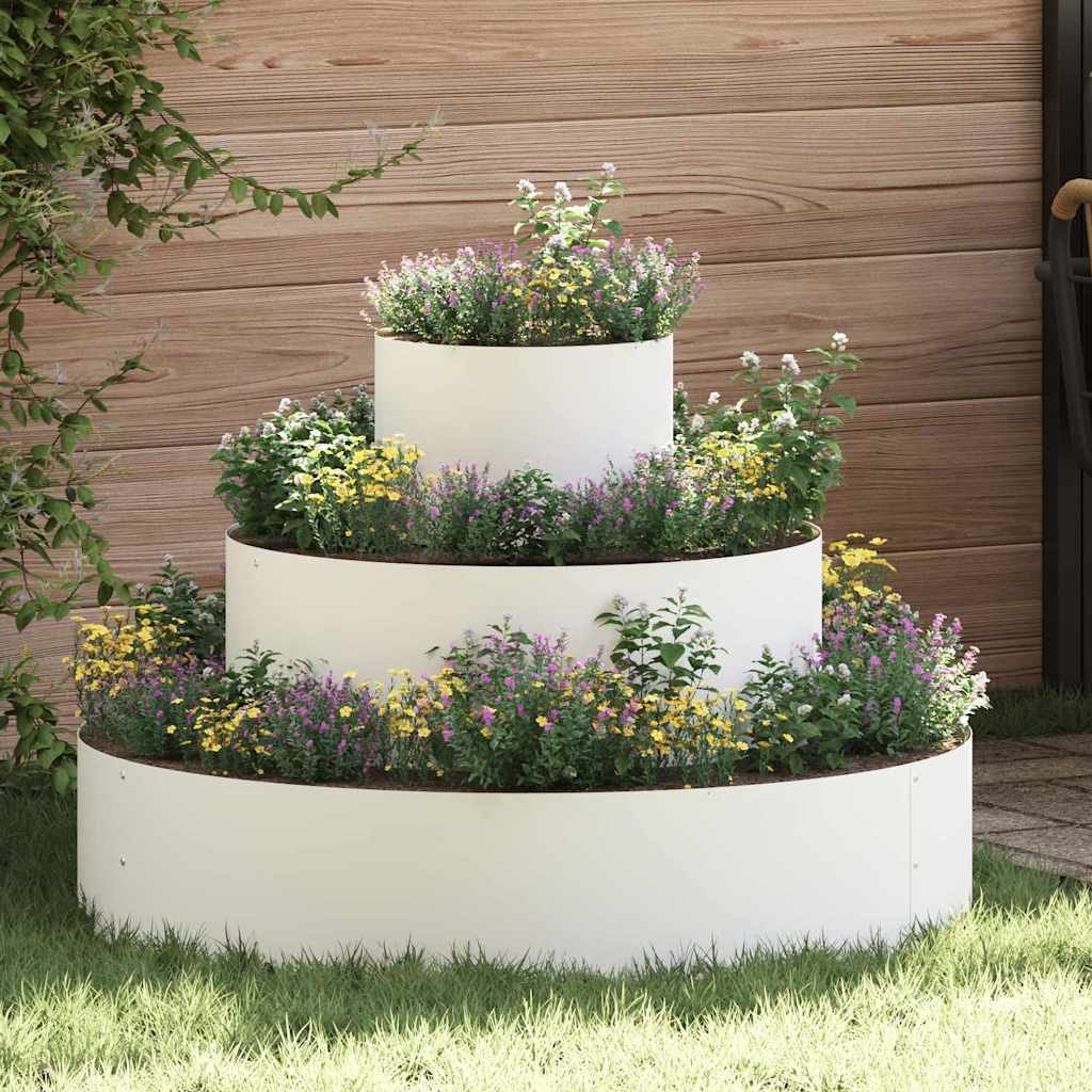 Garden Planter White 90 x 90 x 20 cm Cold-rolled Steel