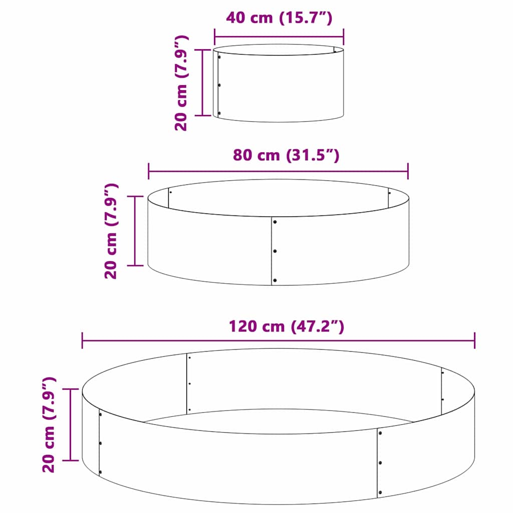 Garden Planter Silver 120 x 120 x 20 cm Stainless Steel